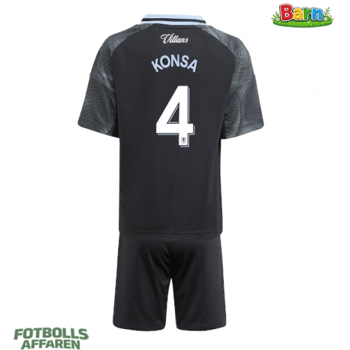 Aston Villa Ezri Konsa #4 Bortaställ Barn 2025-26 Kortärmad (+ Korta byxor)